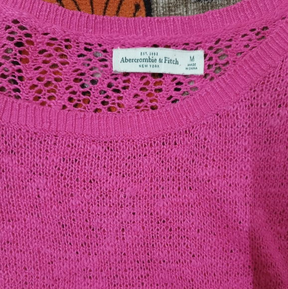 Abercrombie & fitch bright pink back crotchet sweater - Picture 4 of 8